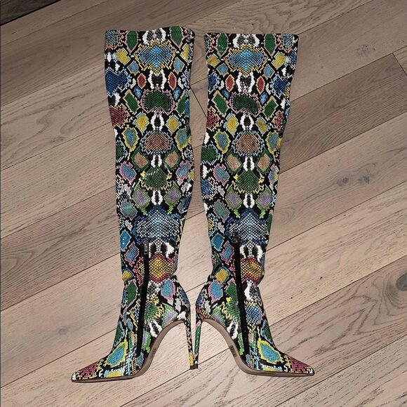 Vava bright multi Boot Over Knee Pointy Toe Boot - Picture 5 of 8